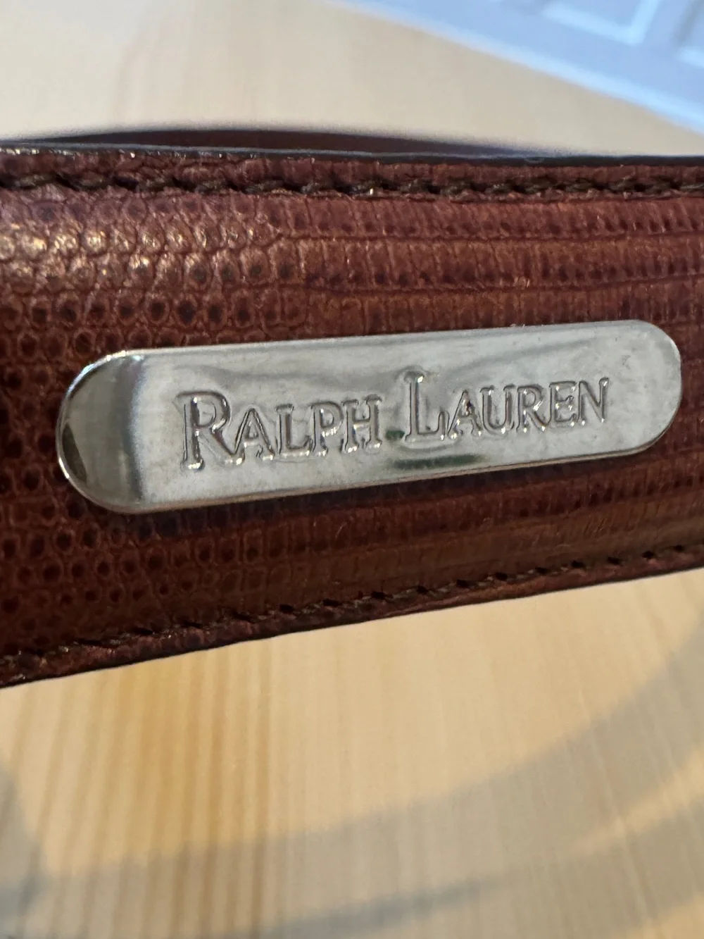 Vintage Ralph Lauren Lizard Embossed Leather Belt Silver Buckle M 30